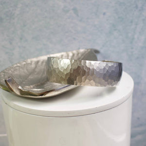 a.v. max - Hammered Dome Cuff: Silver