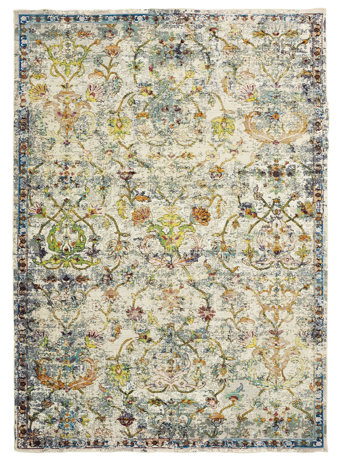 LR Home - Garden Oriental Area Rug - Multi: 7'9" x 9'9" / Gray/Multi