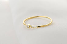 Load image into Gallery viewer, Blueyejewelry - Dainty Gold Diamond Rings - Bezel Ring - Baguette Ring: A. Bezel / Yellow Gold / 7
