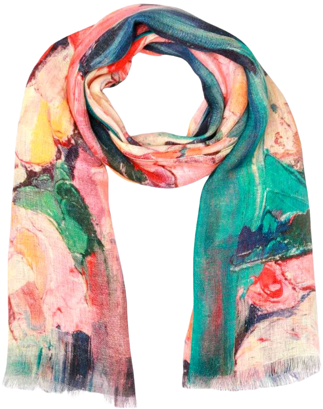 KikiSol - Abstract Salmon Cotton Modal Scarf
