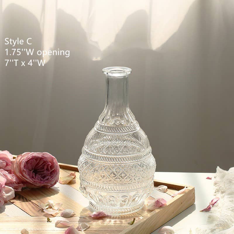 Sweet Home Deco - Rustic Spring Flower Glass Vase, Jumbo Size Vase, Table Vase: Style C