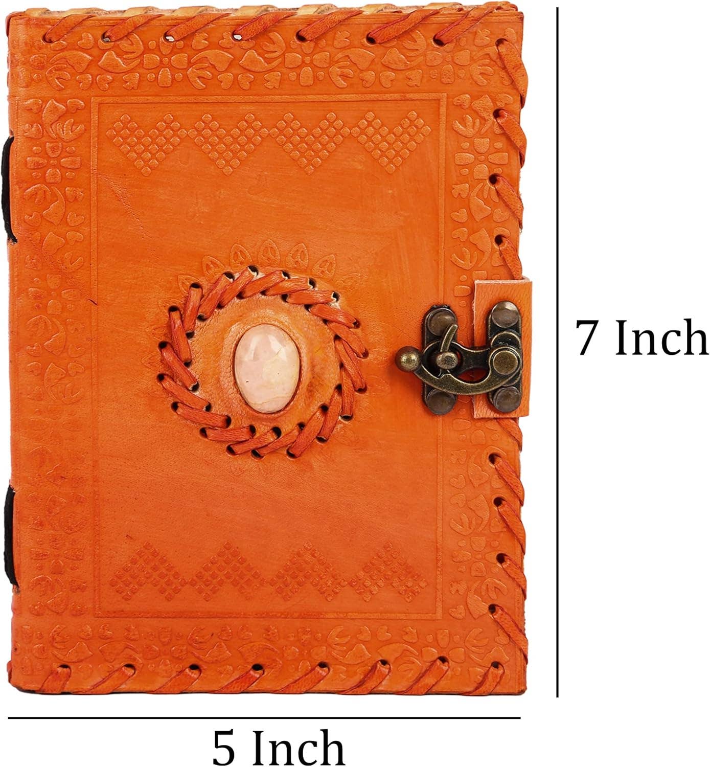 Tuzech Leather - Handmade 7x5 Leather Journal – Vintage Travel Writing Diary: Dark Blue