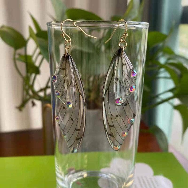 Mio Queena - Gradient Cicada Wings Butterfly Wings Earrings: 3#
