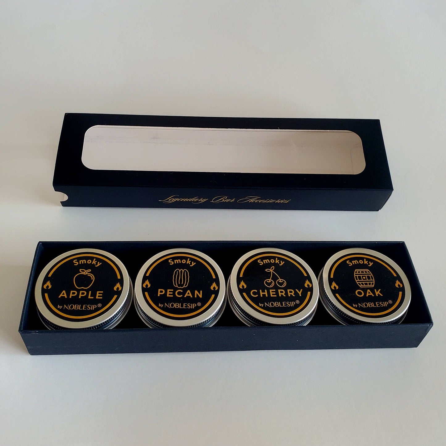 NOBLESIP - Wood Chips for Cocktail and Food Smokers, Bar gift case 4pcs