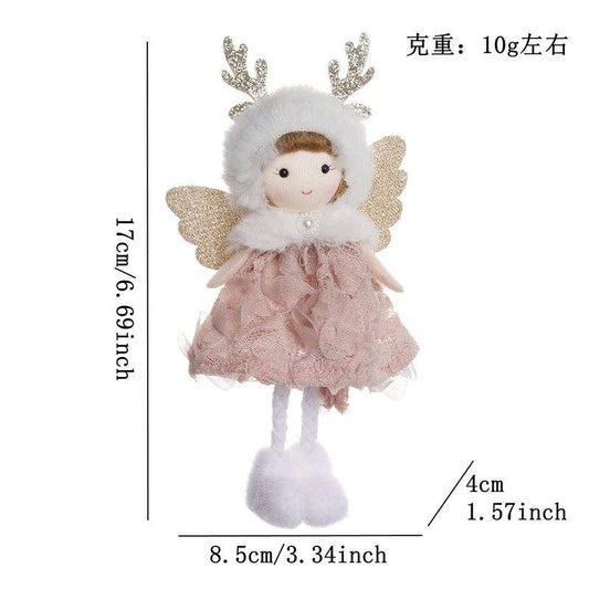 Ekartini - Christmas Plush Angel Girl Ornament: PINK