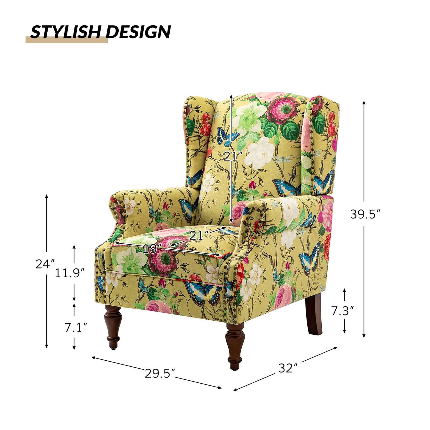 Karat Home - Theodor Armchair: Navy