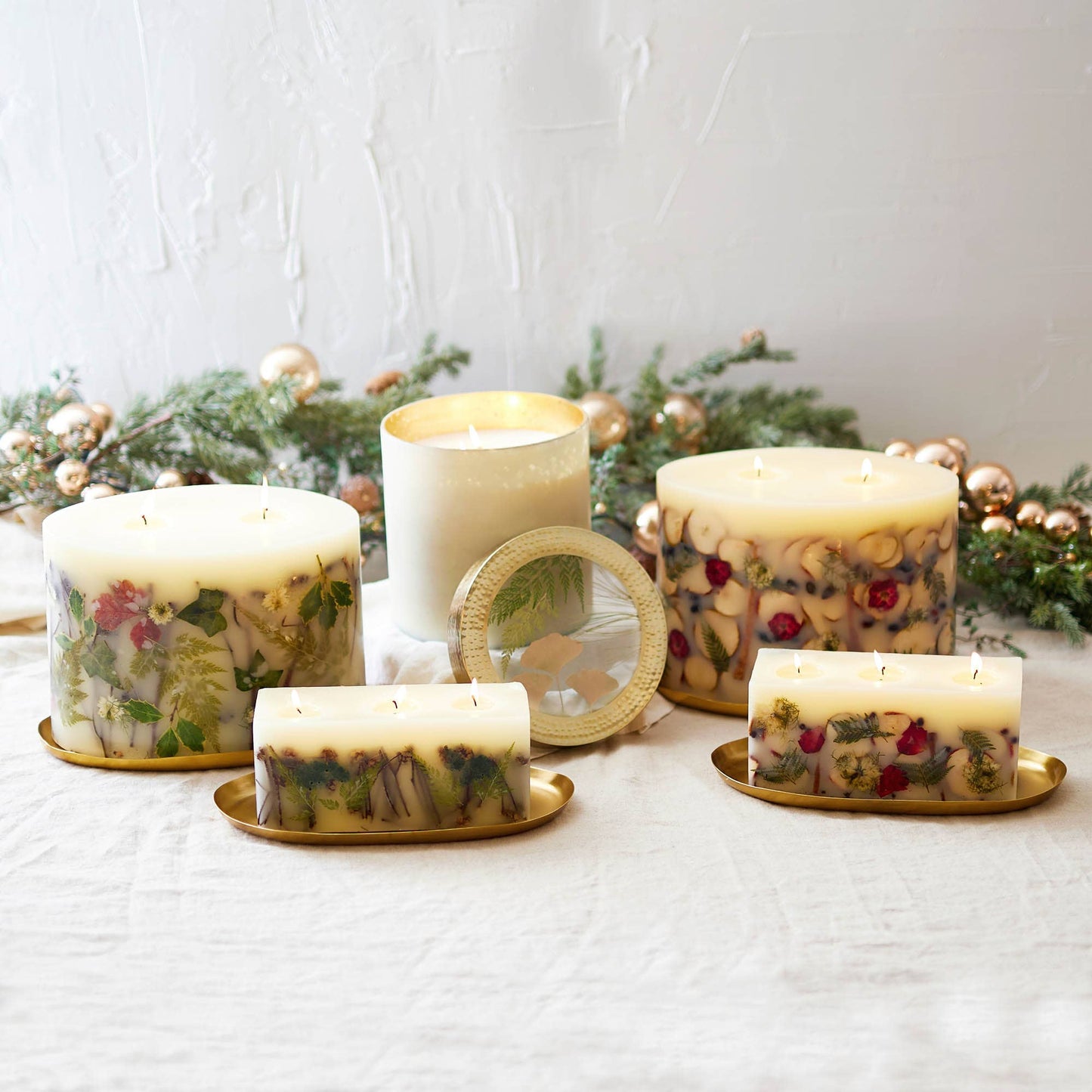 Rosy Rings - Brick Oval Gold Candle Plate