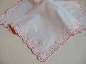 MOMENTS IN THYME - Guardian Angel Keepsake Hanky Card: Pink / Clear Sleeve