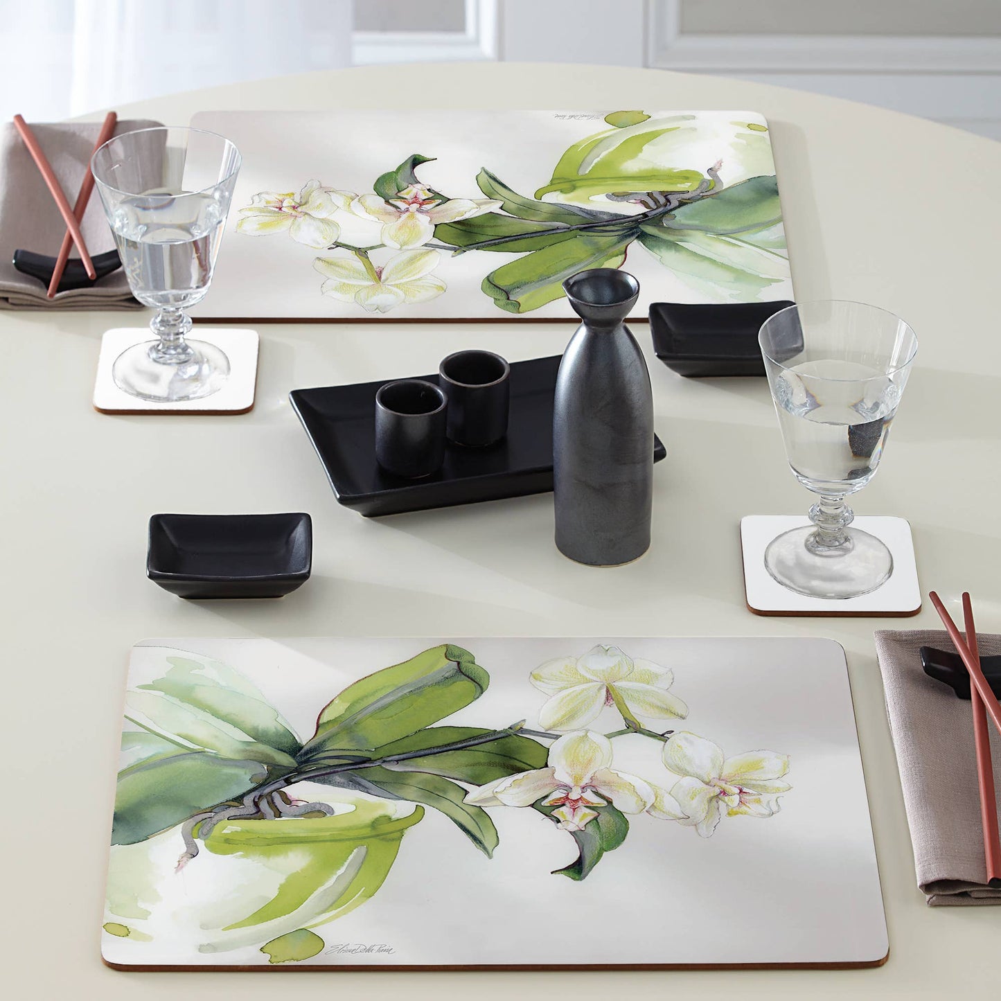 CounterArt/Highland Home/Thirstystone/CoasterStone - Cala Home White Orchid Decorative Hardboard Placemat