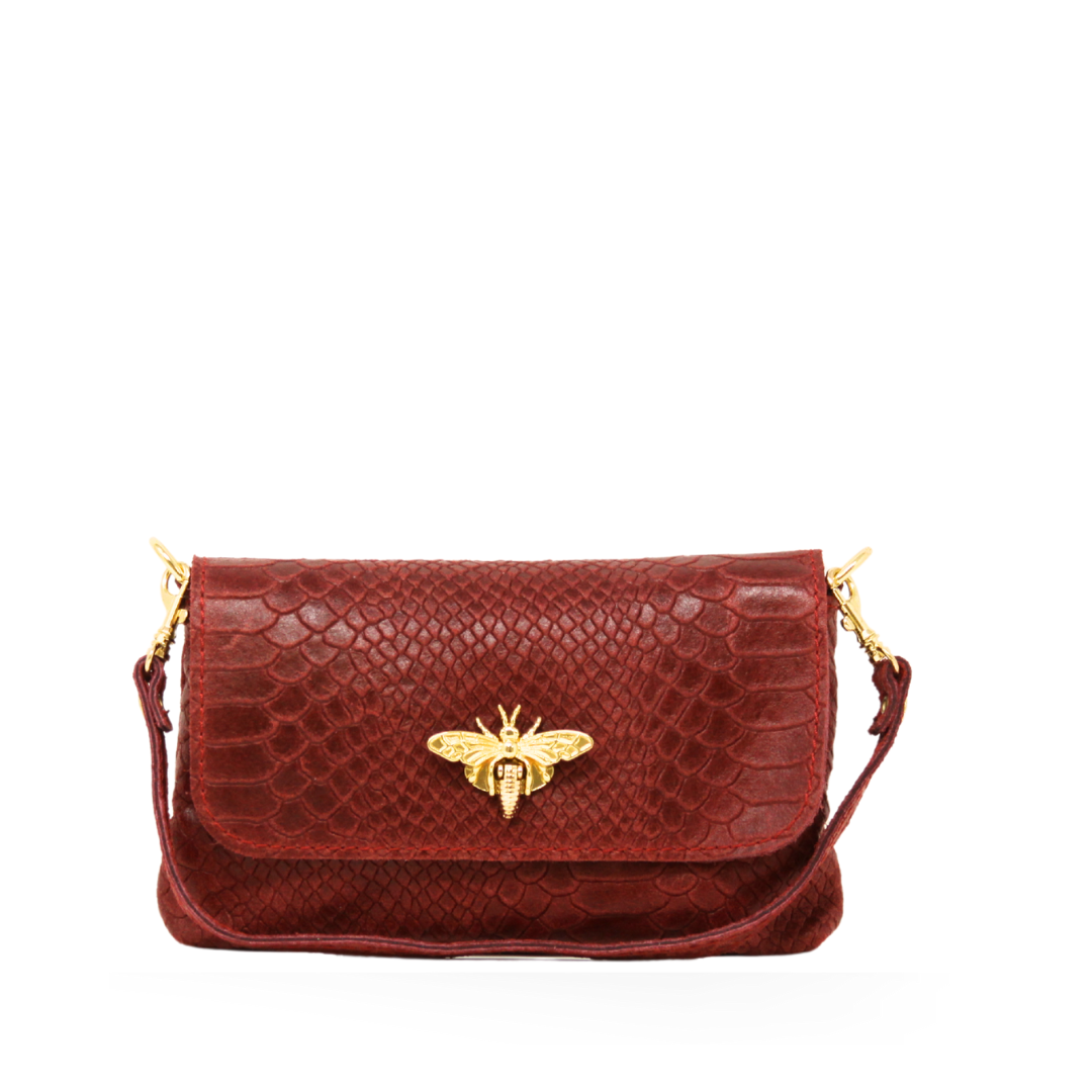 German Fuentes Handbags - GF1184  GENUINE ITALIAN LEATHER BUTTERFLY CROSSBODY BAG: ESMERALD
