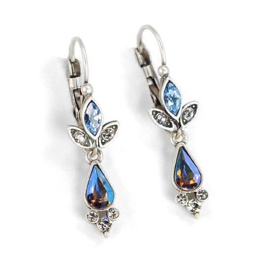 Sweet Romance Jewelry - Starlight Crystal Dangle Earrings E1320: Silver