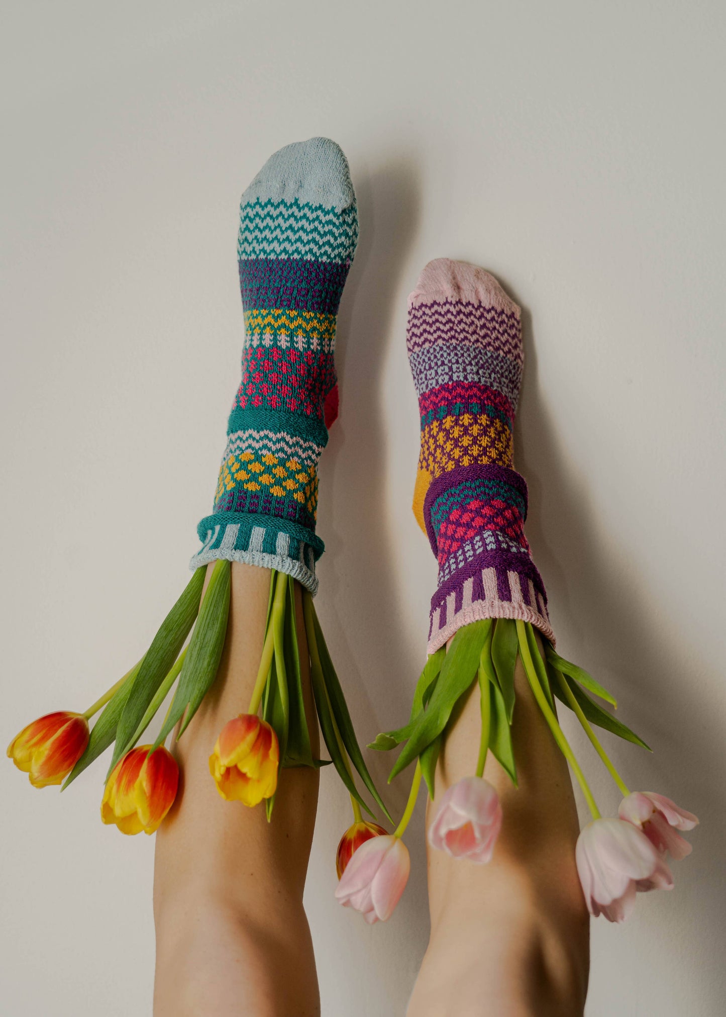 Solmate Socks - Petunia Crew Socks | Eco-Friendly & Made in the USA: Medium (Women 8 - 10 / Men 7 - 9)