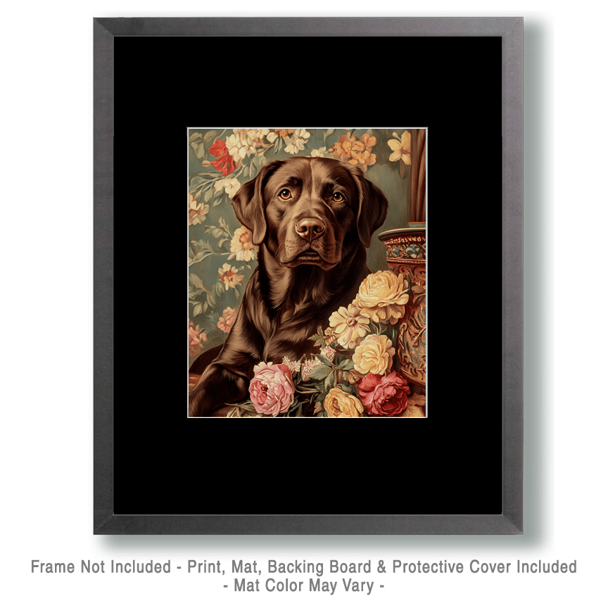 Mowbi - Brown Labrador Retriever - Pet Dog Still Life Wall Art Prints – 8″x10″ Artwork for 11″x14″ Frame
