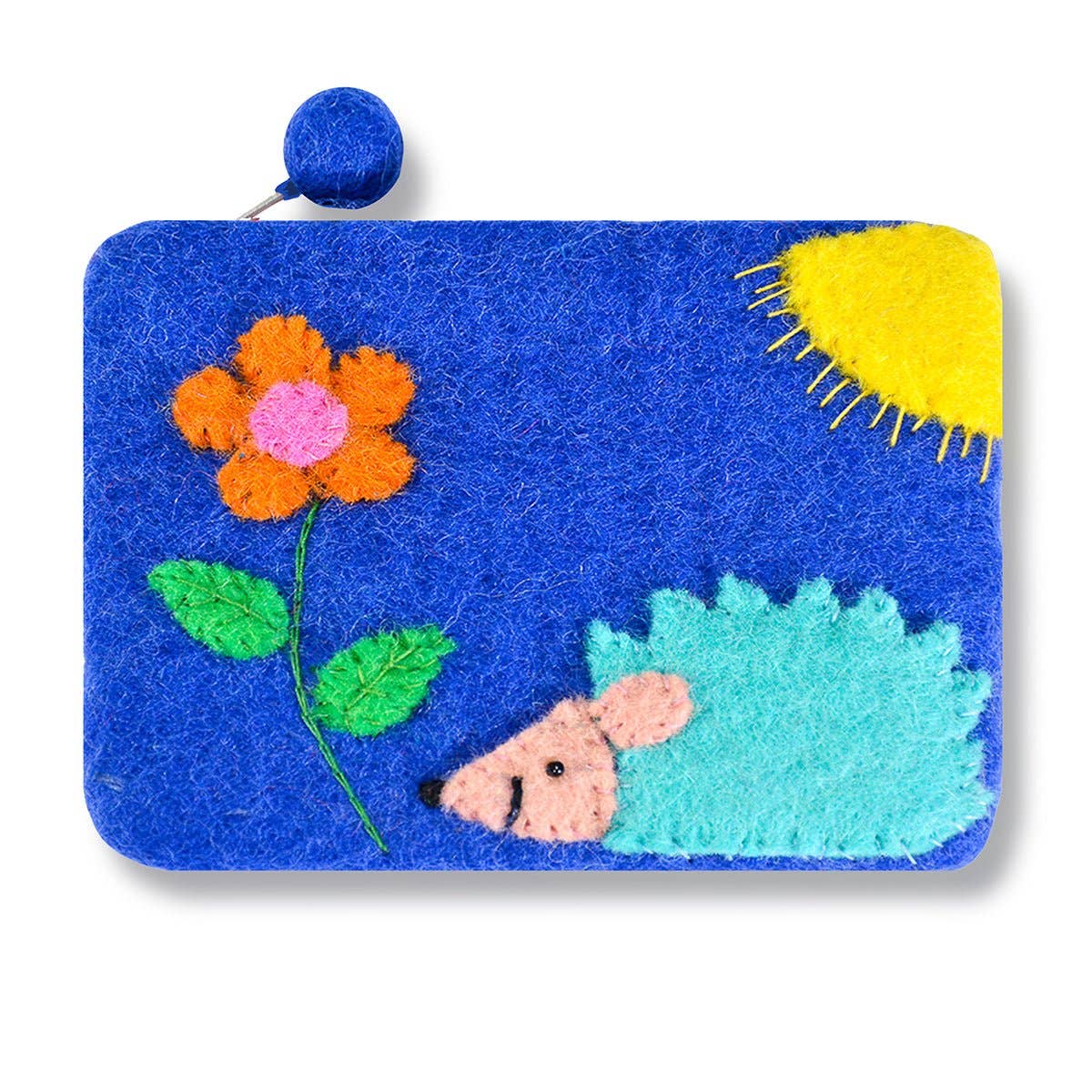 BNB Crafts Inc. - Hedgehog and Flower Coin Purse: Blue
