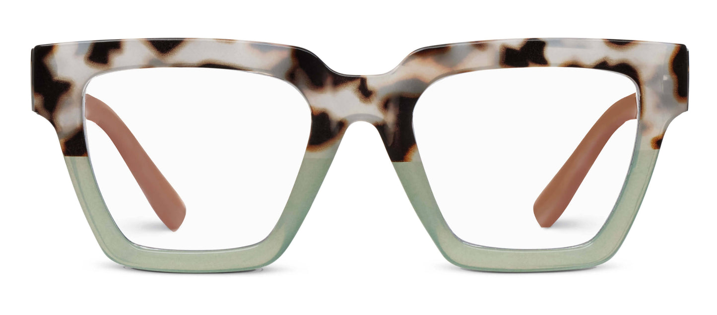 Peepers - Take a Bow (Blue Light): Chai Tortoise/Green / Reading / 2.75