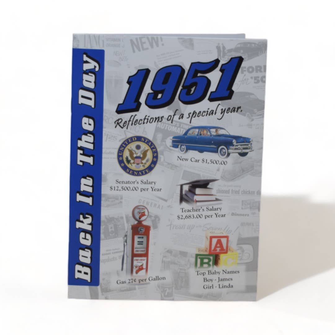 3 Oak Publishing / Back In The Day - 1951 Back In The Day Greeting Card / Booklet (envelope inclu