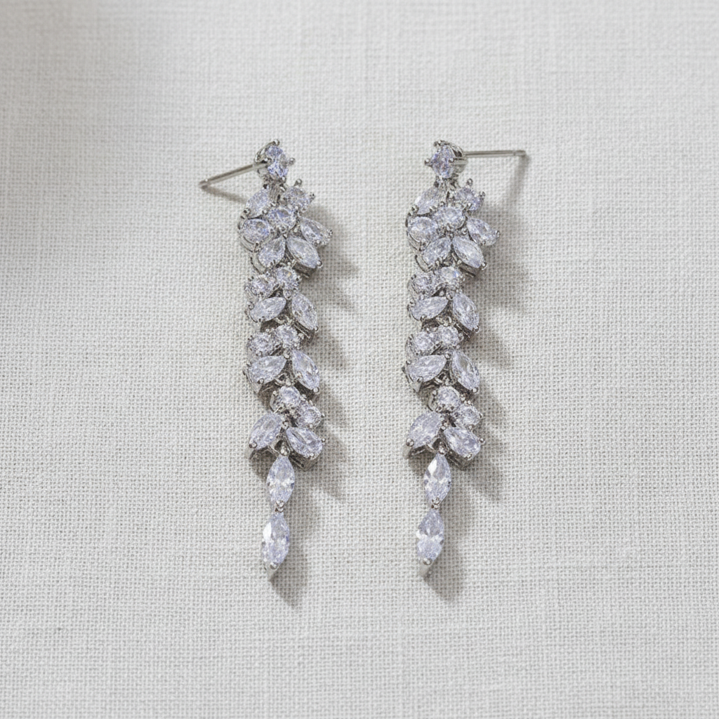 camilla dovey - Silver Leaf Tassel Earrings
