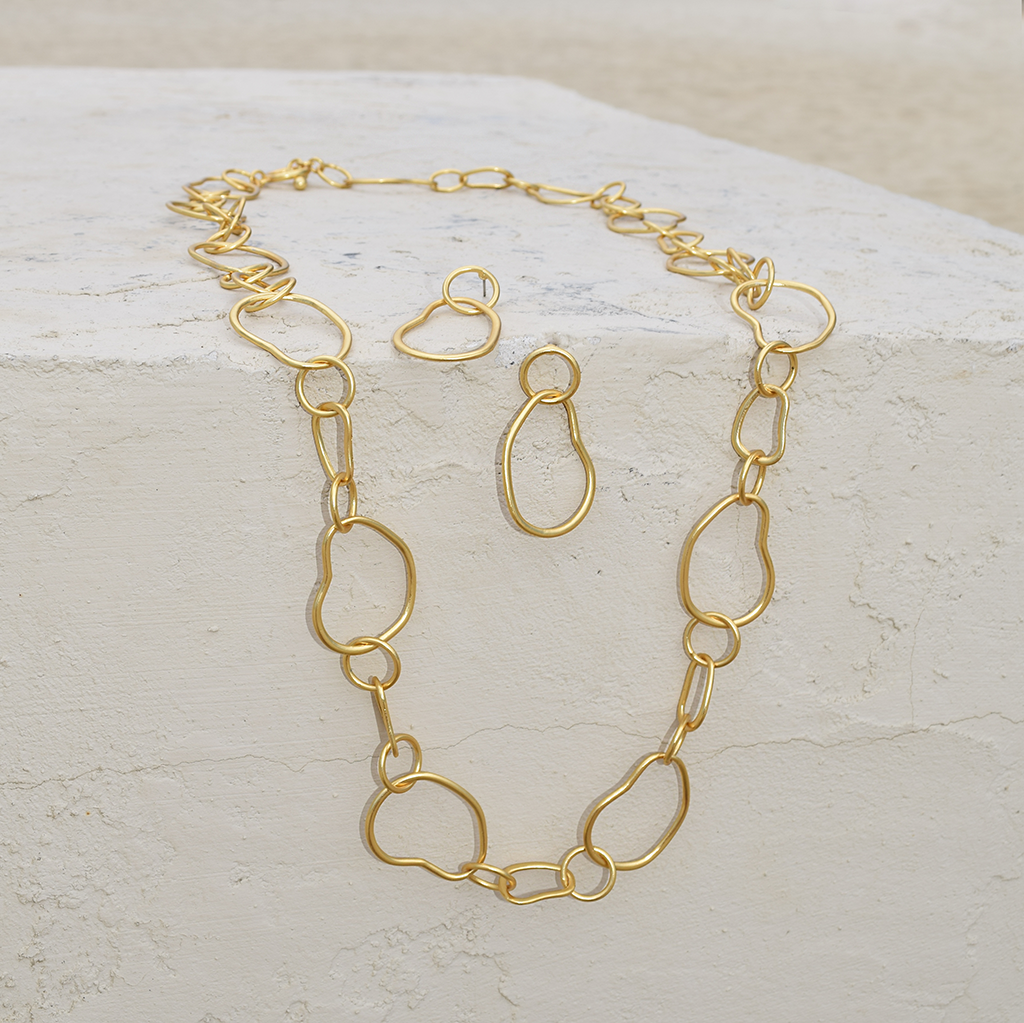KARINE SULTAN - Organic link necklace: GOLD