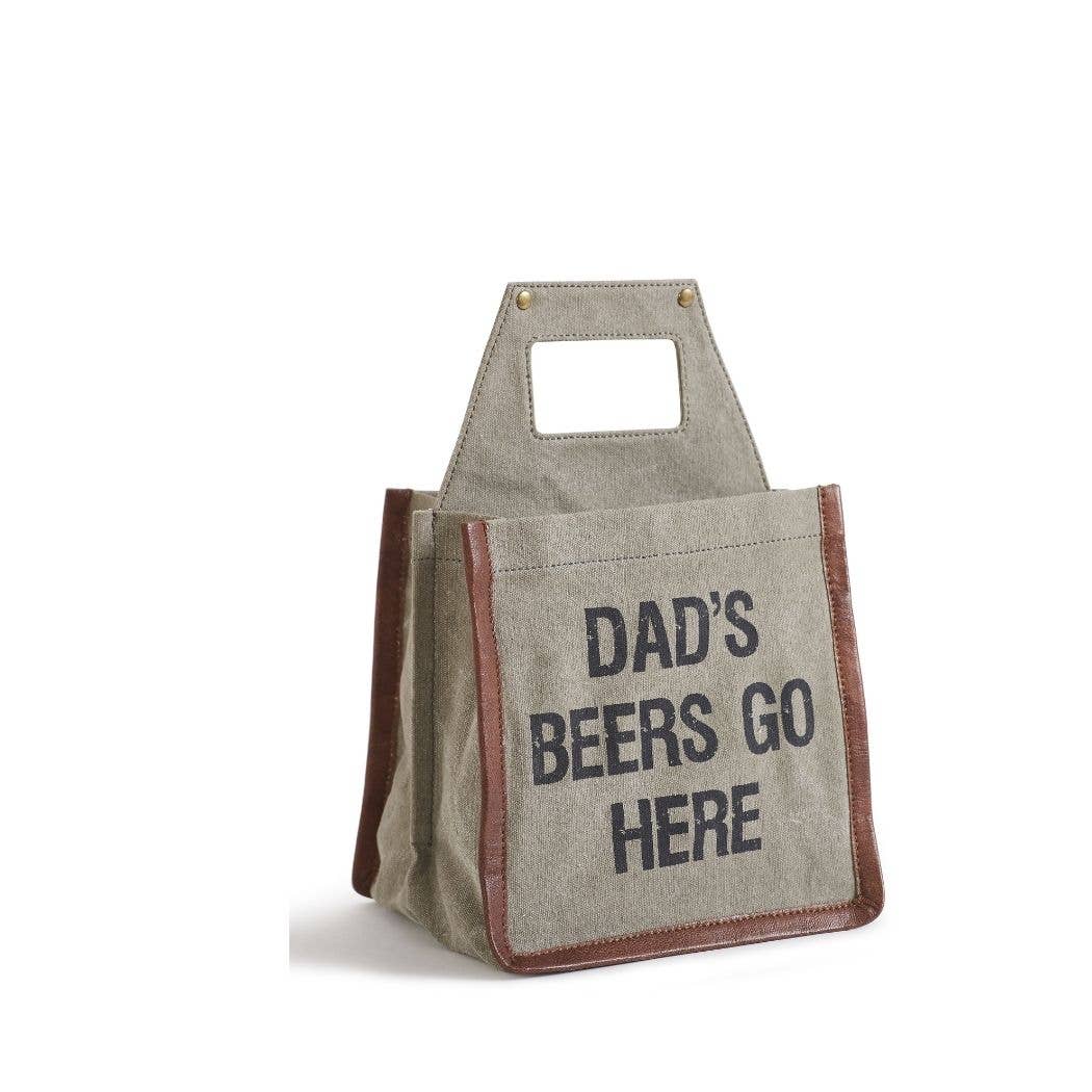 Mona B. Dad's Beer Up-Cycled Canvas Beer/Wine Caddy - Thumbnail 3