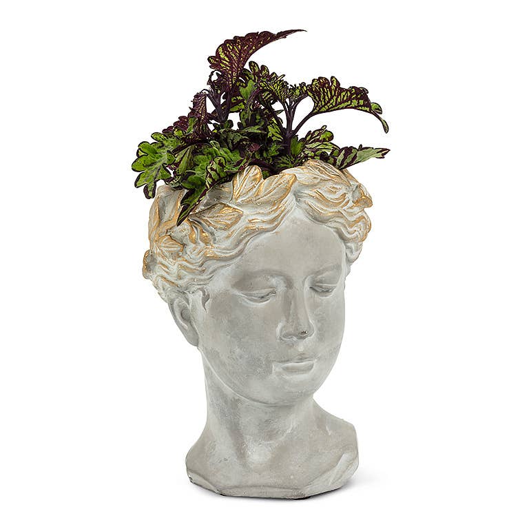 Abbott - Small Woman Head Planter-8.5"H