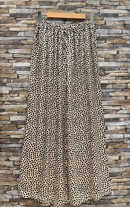 LOOWIE - ESSPB Black Polka Dot Wide-Leg Pants with Pockets