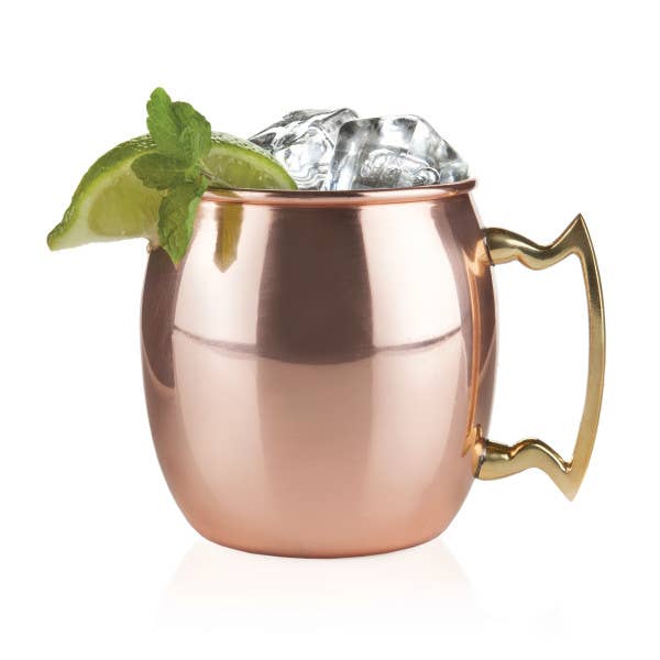 Twine - Solid Polished Copper Moscow Mule Mug w/ Brass Handle