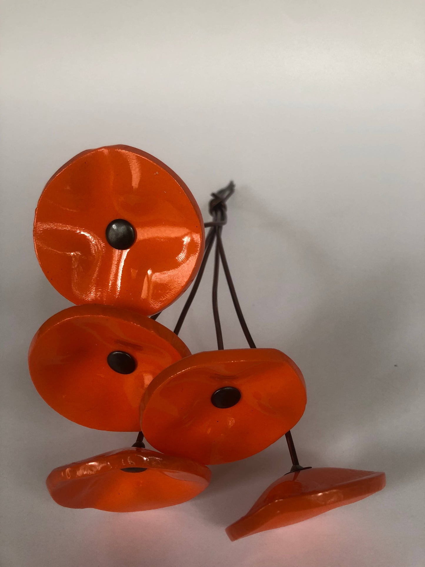 CARNEOL GLASS - Small Glass Flower For Outside In Red On Flexible Stem