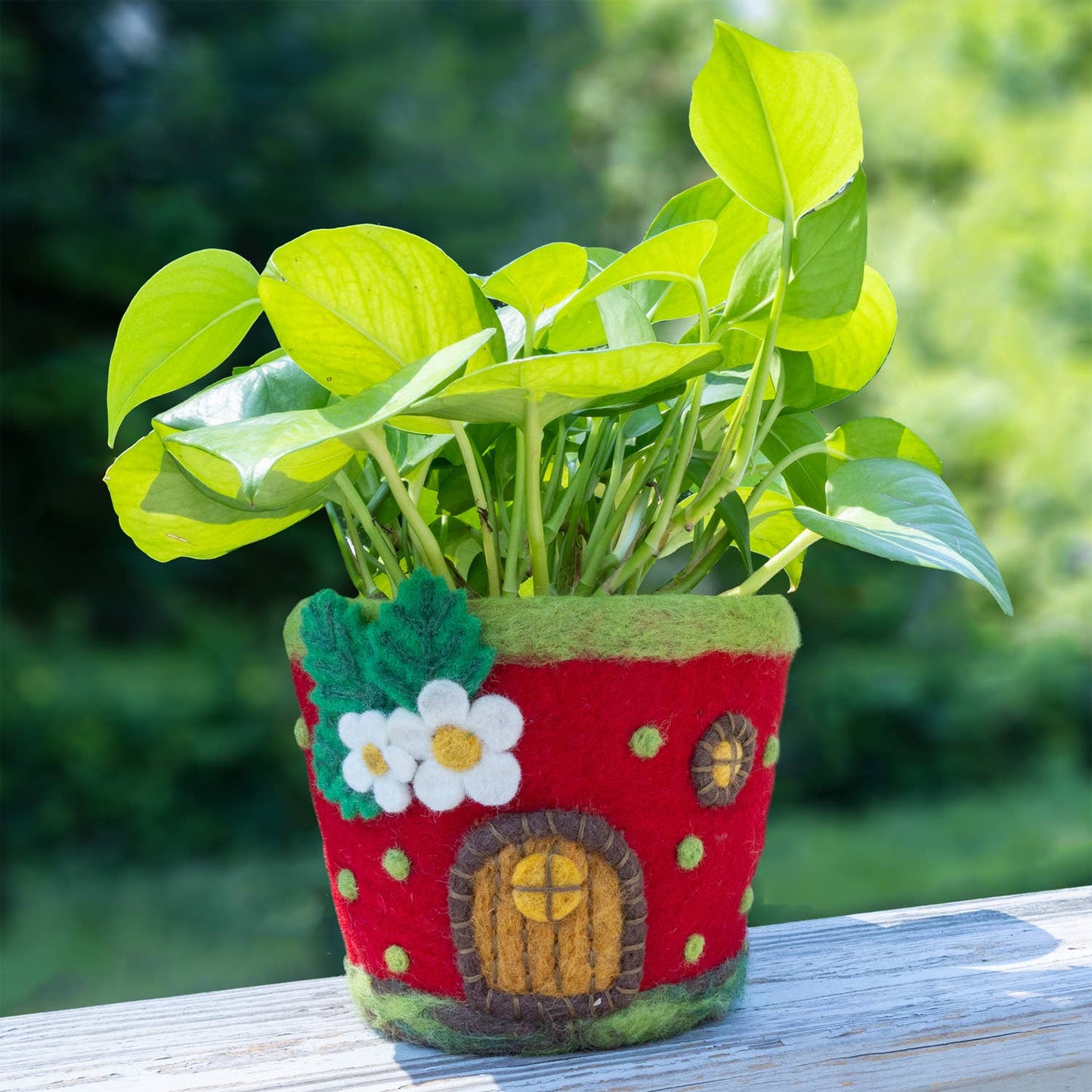 dZi Handmade - Felt Pot: Strawberry Cottage