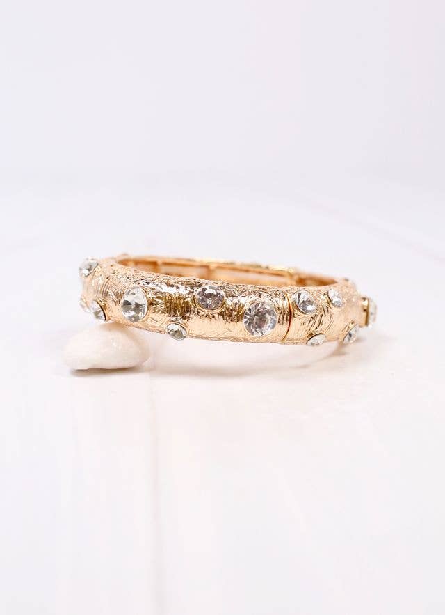 Caroline Hill - Kayne CZ Metal Stretch Bracelet CLEAR: Default