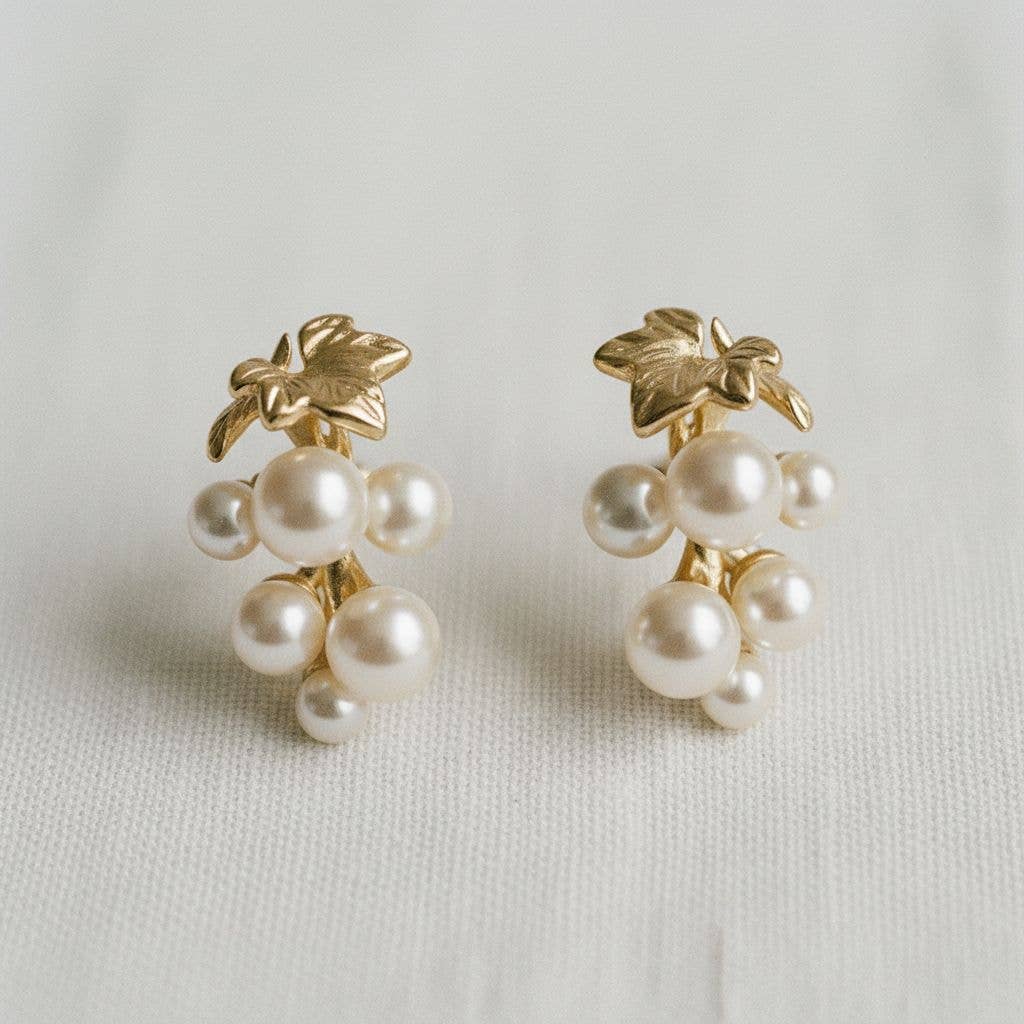 Ellemadera - Chic Pearl and Gemstone Drop Earrings