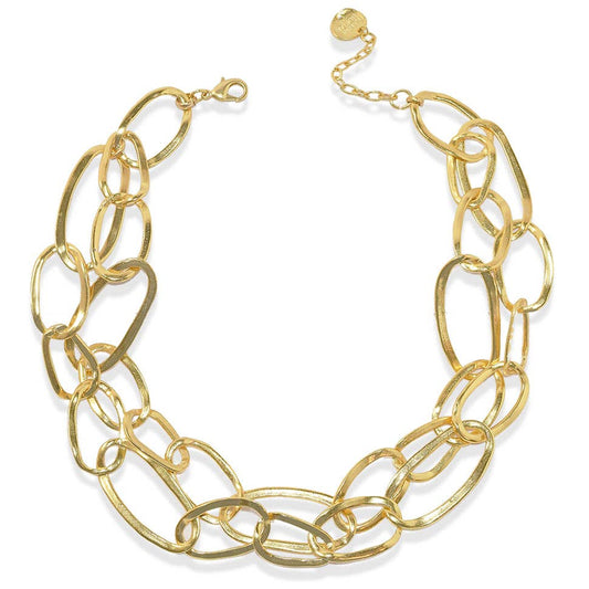 KARINE SULTAN - Organic link layered necklace: Yellow Gold
