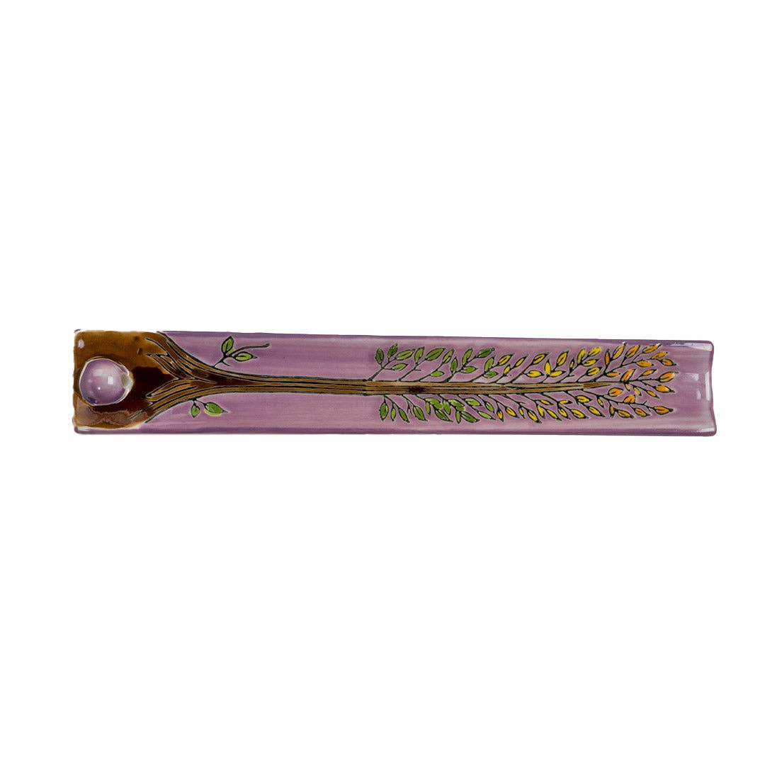 Urban Tokyo - Handpainted Ceramic Incense Holder 9 inch L Tree of Life (1/72)