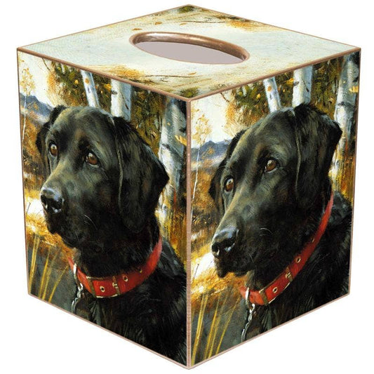 Marye-Kelley - Black Lab Dog Tissue Box Cover: Paper Mache