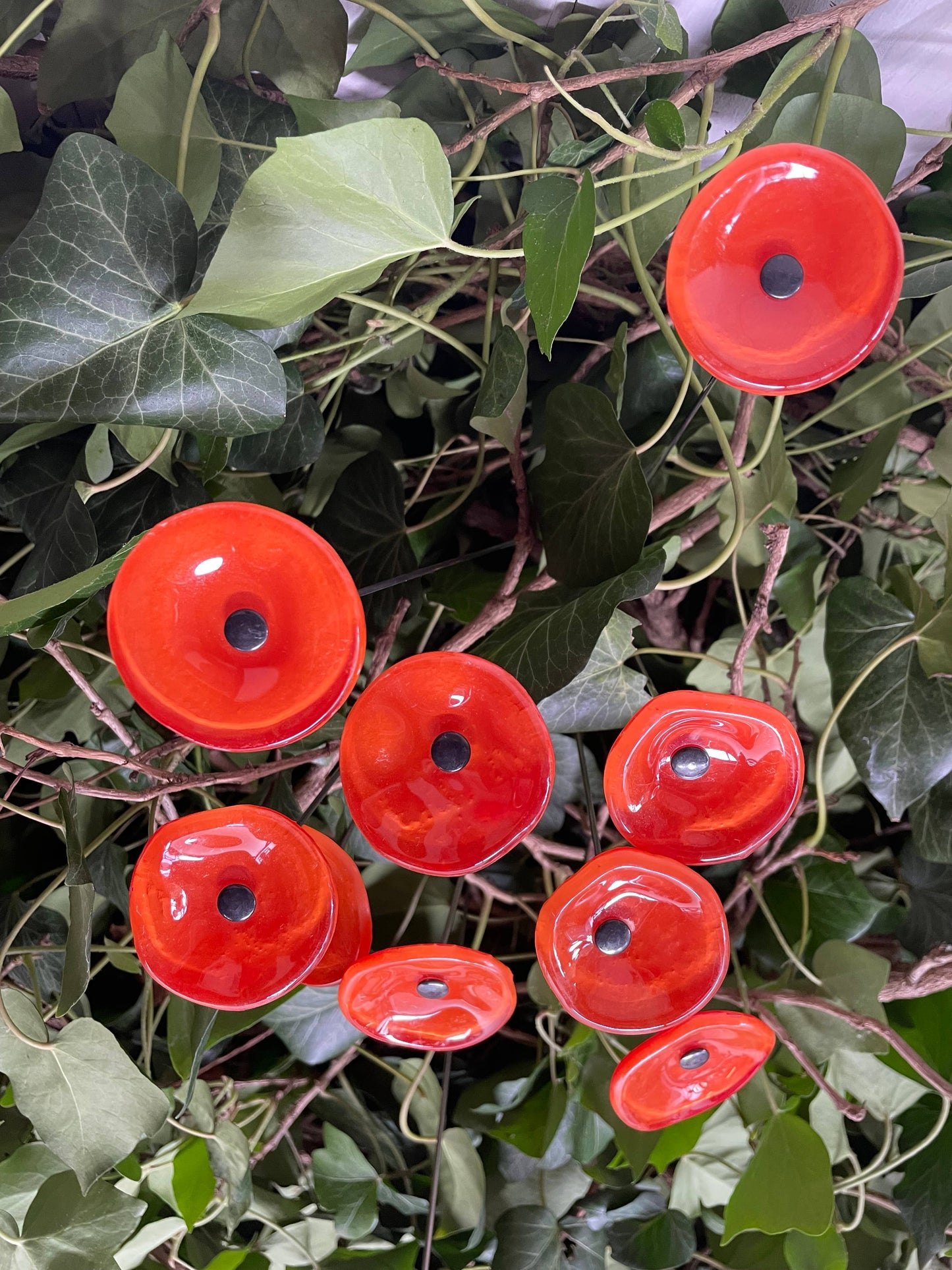 CARNEOL GLASS - Small Glass Flower For Outside In Orange