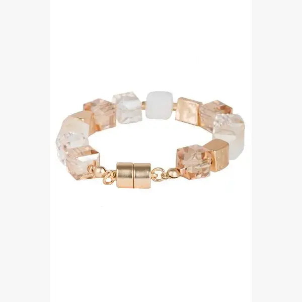 SAACHI - Faceted Bead Stone Bracelet : Champagne