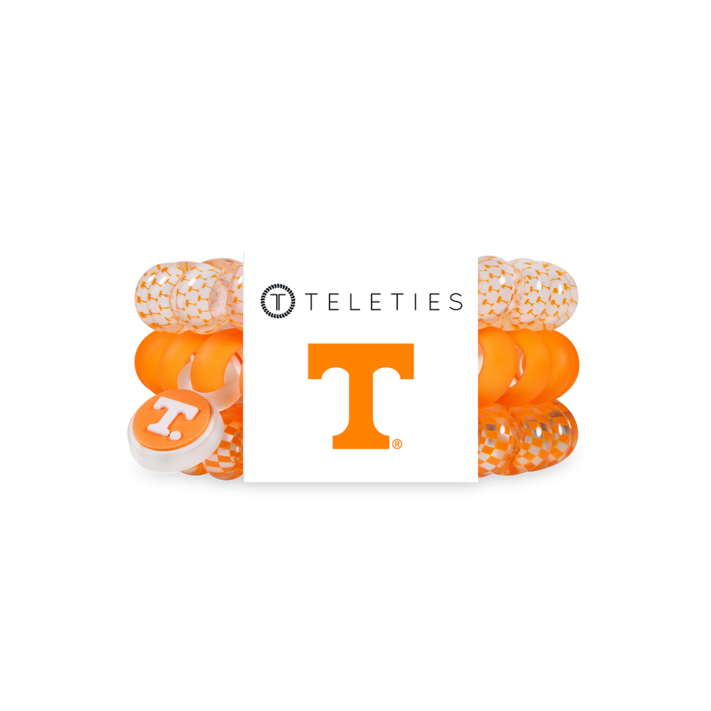 TELETIES - Spiral Hair Coils | Large | Go Vols! Hair Ties