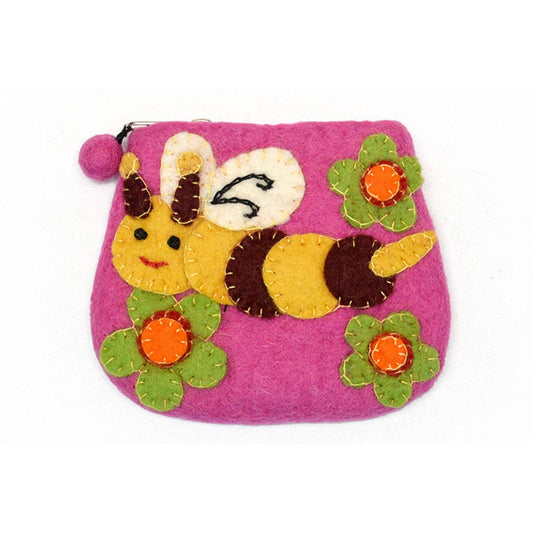 BNB Crafts Inc. - Honey Bee flower Coin Purse: Pink