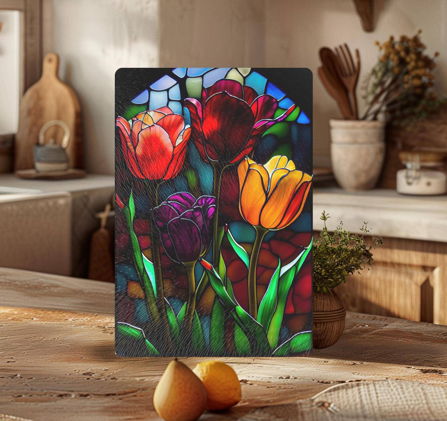 Fernville Creations - Tempered Glass Cutting Board & Charcuterie Serving Tray: 12x15 Inch