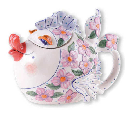 Blue Sky Clayworks - Flower Fish Teapot - Pink