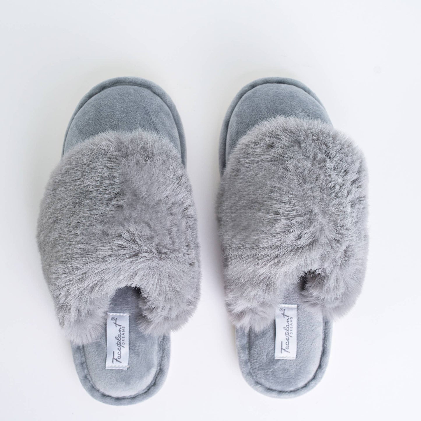 Faceplant Dreams - Faceplant Furry Slippers: Ivory / Medium