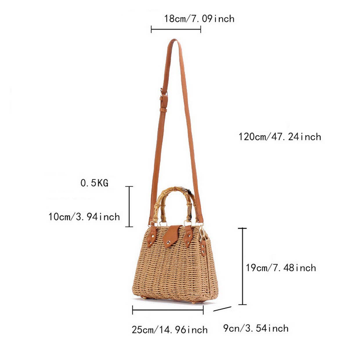 ACCITY - HIGH-END RETRO TEXTURED SHOULDER STRAW BAG_CWAB4694: CAMEL / (OS) 1
