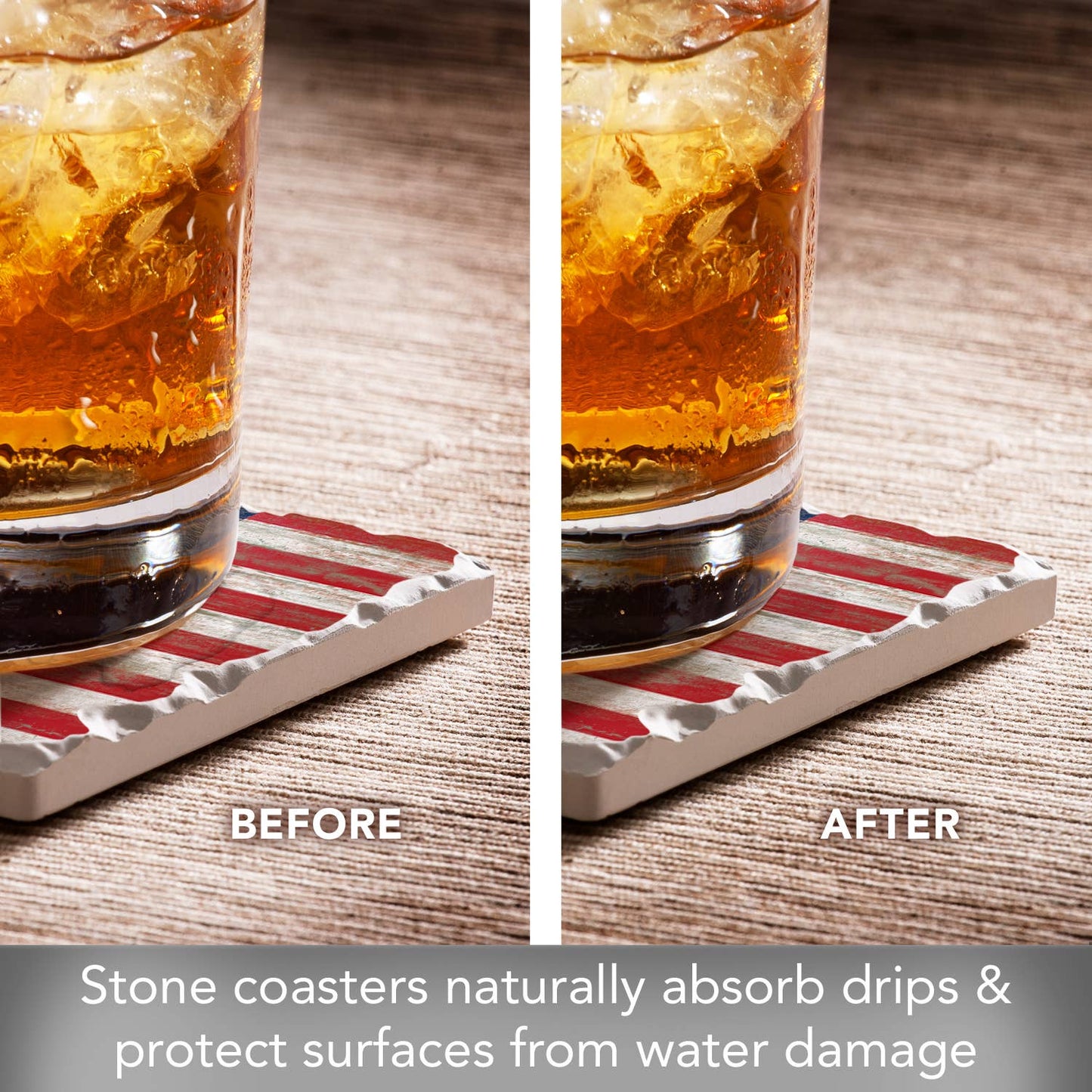 CounterArt/Highland Home/Thirstystone - Americana Absorbent Tumbled Tile Coaster 4pk