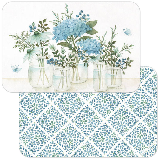 CounterArt/Highland Home/Thirstystone - Mason Jars & Florals Reversible Flexible Plastic Placemat