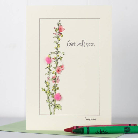 Papersheep UK - Hollyhocks 3D Get Well Soon Cards | Floral Greeting Cards