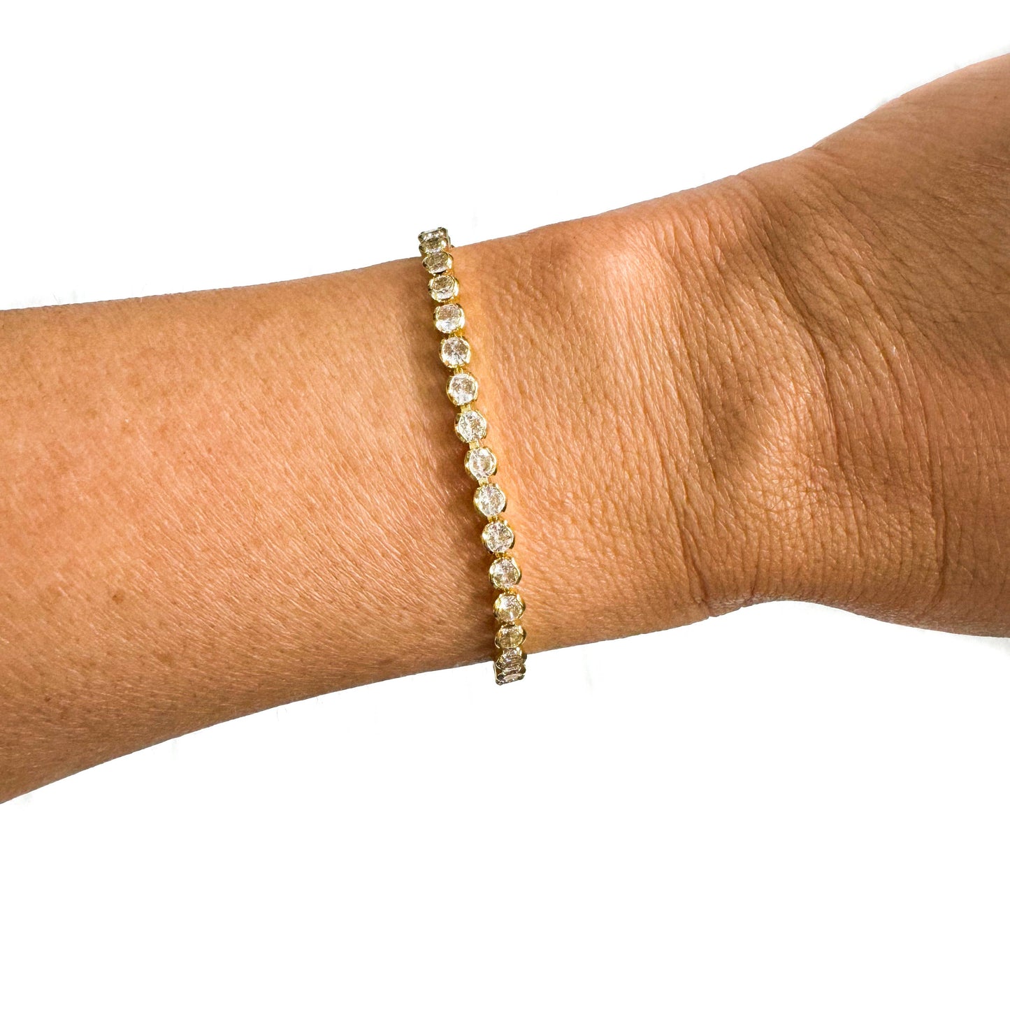 Savvy Bling - Semi Precious Pave Gold Filled Adjustable Bracelets: Marquise