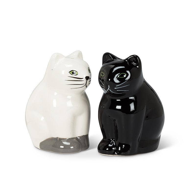 Abbott - Sitting Cat Salt & Pepper-3.25"H
