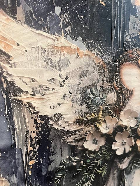 Rustic Nester - Angel Canvas art print, Painting for wall, home decor gift: 12x12