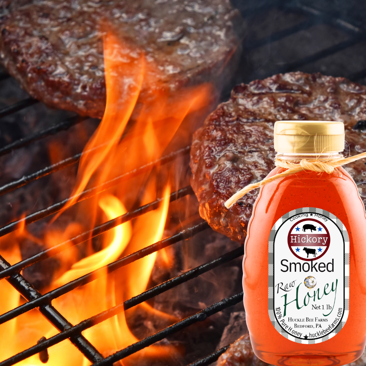 Huckle Bee Farms LLC - Hickory Smoked Infused Raw Honey: 1 LB