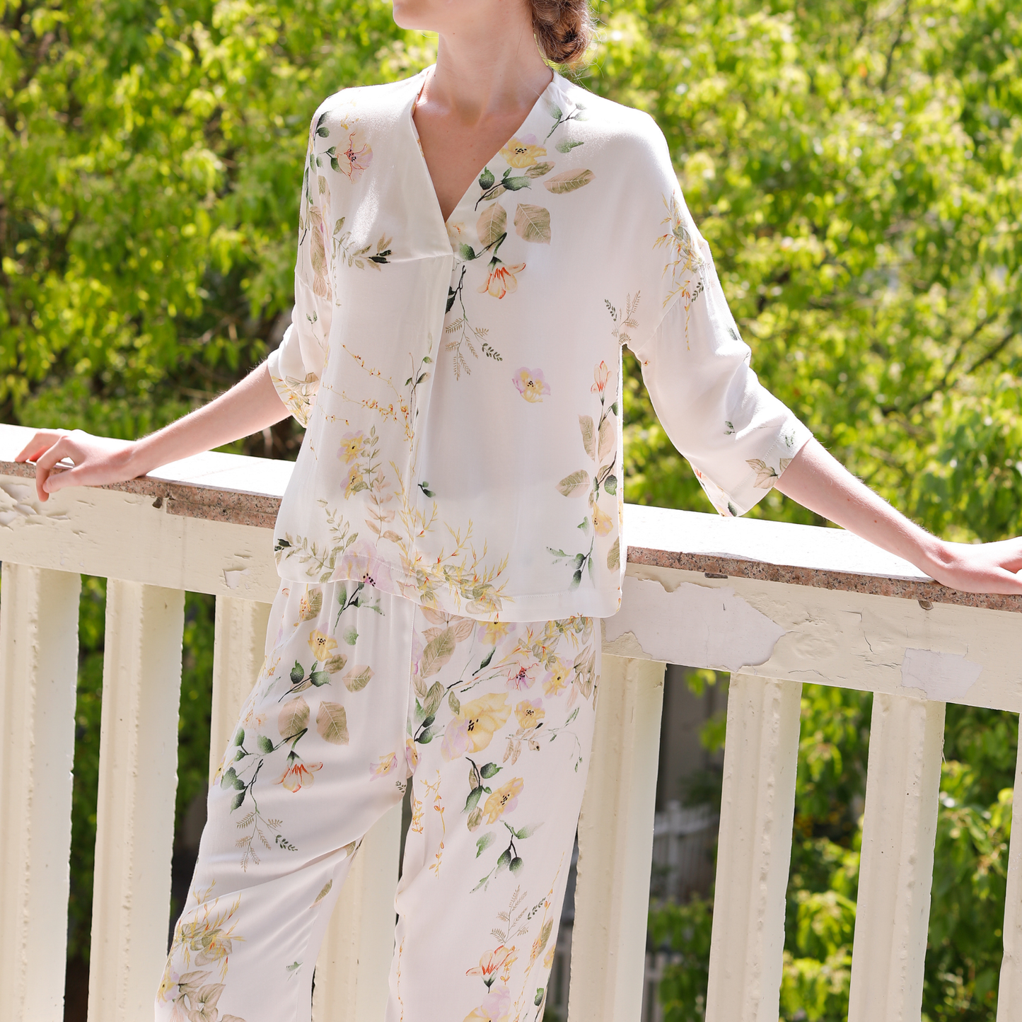 DrifWoo - Floral Pajamas Set Fashion Sleepwear Women Comfy PJS: M