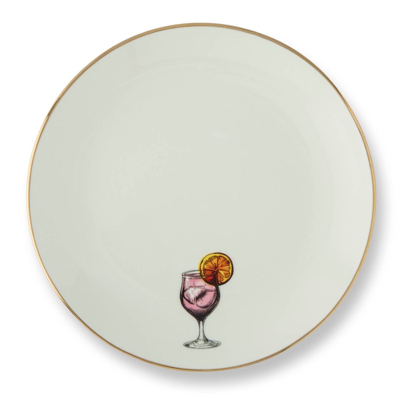 Core Home - 4pk 6" Gold Rim Plates - Fruit Cocktails